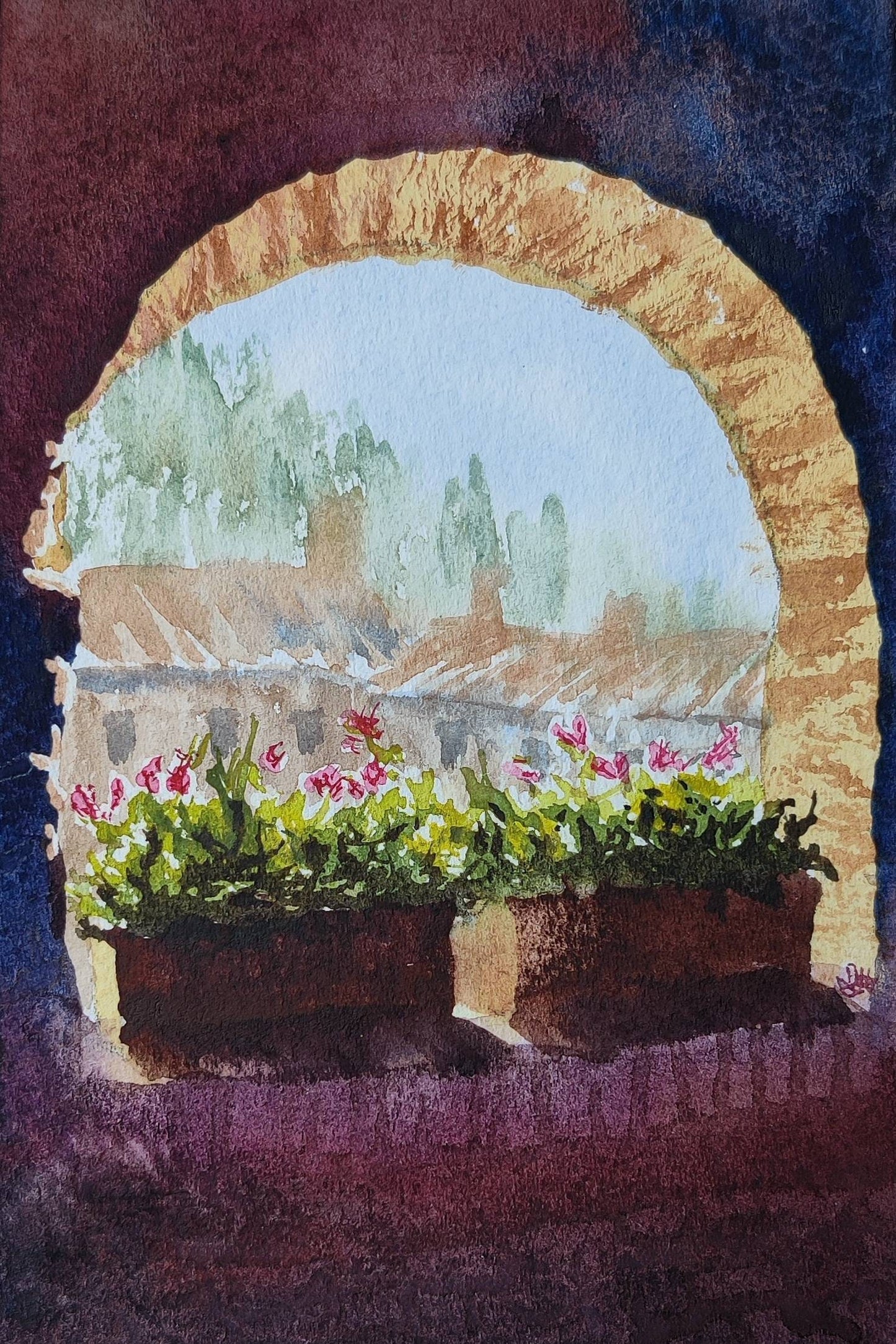 Castle Flowerbox in Magenta