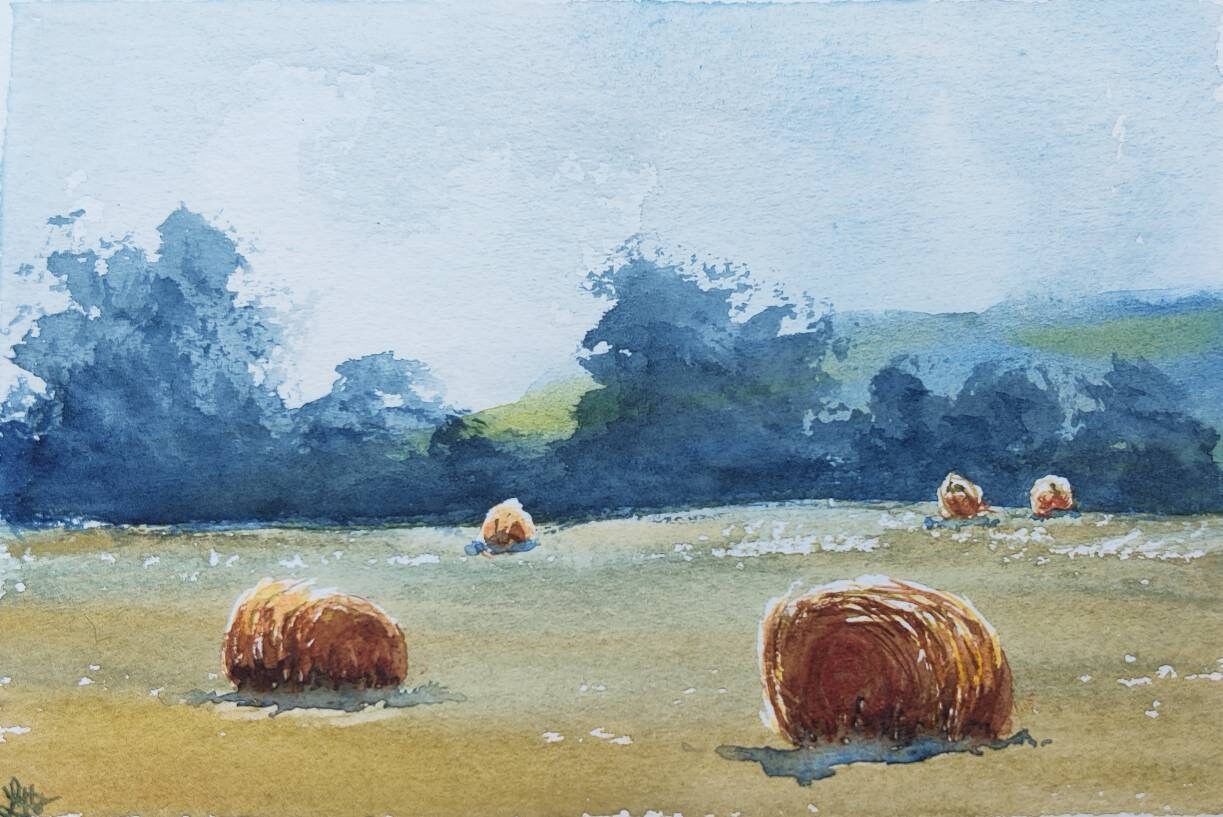 Summer Hay Bales in Sienna