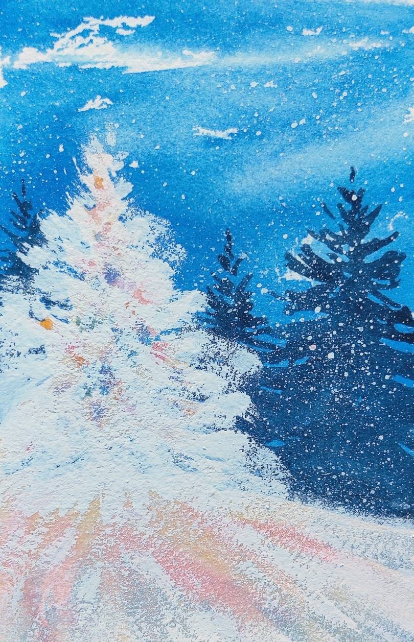 Christmas Tree at Twilight in Ultramarine